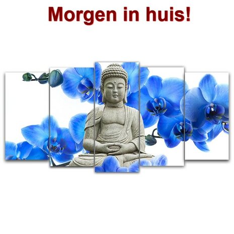 OP=OP Diamond Painting Buddha Blauwe Orchidee 75x40cm