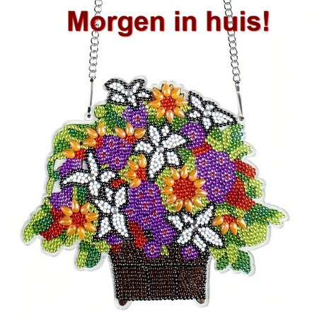 Diamond Painting hangend ornament bloemen 21cm