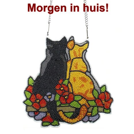 Diamond Painting Hangend ornament katten liefde