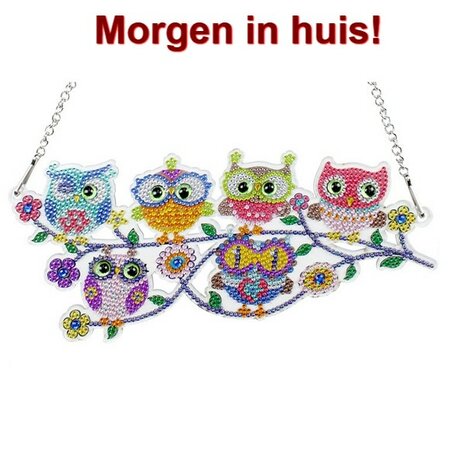 Diamond Painting Hangend Ornament uiltjes op tak