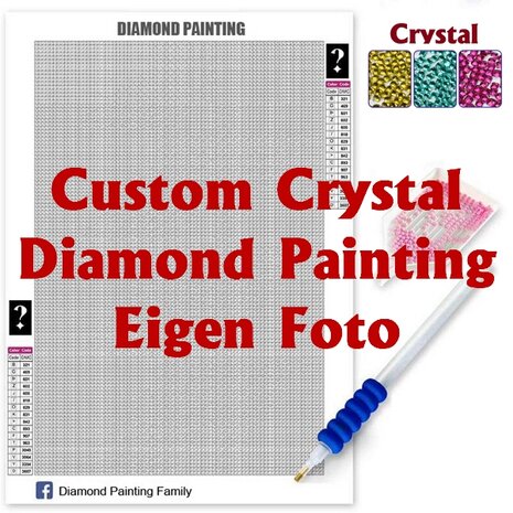 *Diamond Painting Eigen Foto Crystal - Vierkante steentjes (Custom) (Volledig)