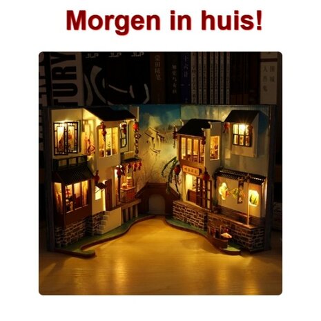 Miniatuur zelfbouw huisje Book Nook TC10 (inclusief verlichting en dust cover)