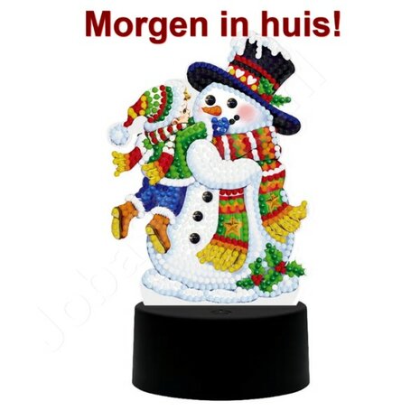 Diamond Painting 3D Illusie Lamp Kerst (Sneeuwman)