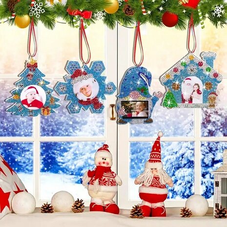 OP=OP Diamond Painting Kersthanger fotolijstjes set 003 (4 stuks)