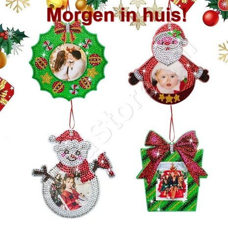 OP=OP Diamond Painting Kersthanger fotolijstjes set 001 (4 stuks)