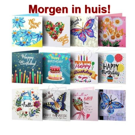 OP=OP Diamond Painting Wenskaarten Set 001 (12 kaarten)