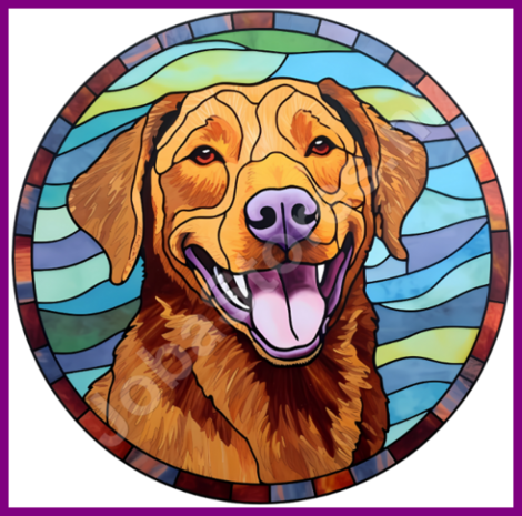 Diamond Painting Glas in lood Hond - Chesapeake Bay Retriever