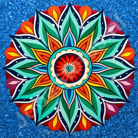 Diamond Painting Mandala Blauw