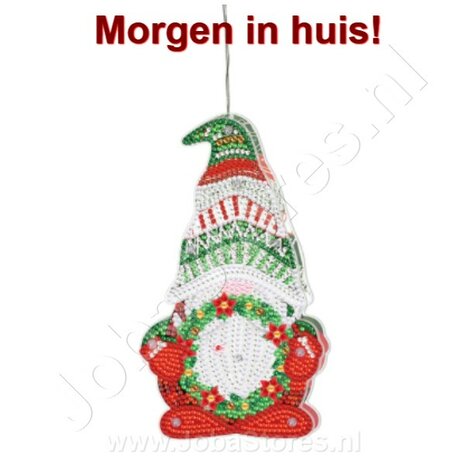 Diamond Painting Hangende Kerst Lamp (Gnome/Kabouter 04)