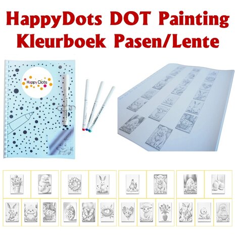 HappyDots DOT Painting Kleurboek Pasen/Lente