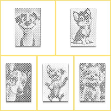 HappyDots DOT Painting Kleurboek Honden - 20 stippelschilderijen