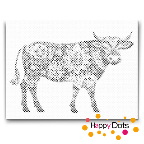 HappyDots DOT Painting Mandala Dieren 04 - Koe - 40x50cm