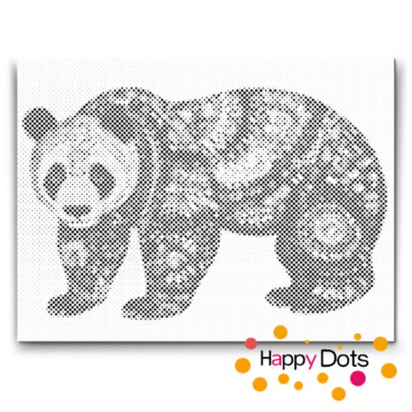 HappyDots DOT Painting Mandala Dieren 06 - Panda - 40x50cm