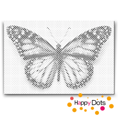 HappyDots DOT Painting Vlinders 20 &ndash; 20x30 cm &ndash; Zwart