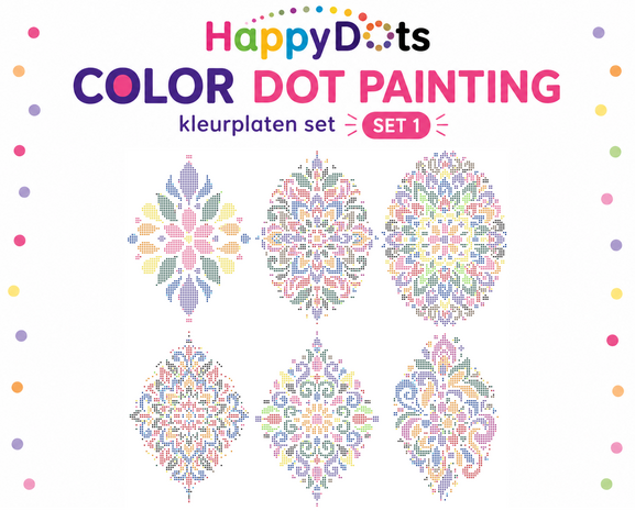 HappyDots Color DOT Painting Kleurplaten set Mandala