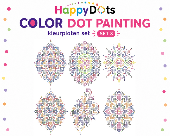 HappyDots Color DOT Painting Kleurplaten set Mandala
