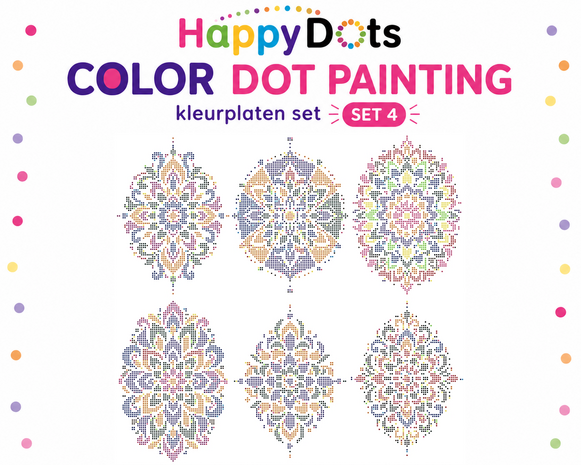 HappyDots Color DOT Painting Kleurplaten set Mandala