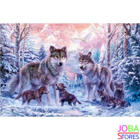 Diamond Painting Wolven Familie 40x60cm
