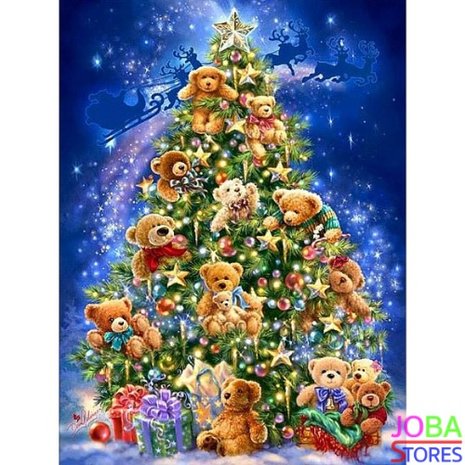 OP=OP Diamond Painting Kerstboom Beren 40x50cm