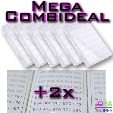 Diamond Painting Sorteerdoos Mega Combideal 28 slots (6 stuks + 2x DMC stickers)