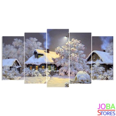 Diamond Painting "JobaStores®" Winterhuis 75x40 (FULL) 