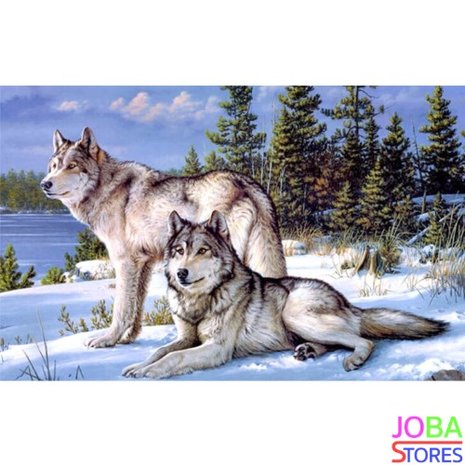 OP=OP Diamond Painting Wolven Stel 40x30cm
