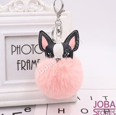 OP=OP Pom Pom Sleutelhanger Hond Zalm Roze