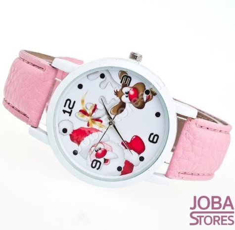OP=OP Kerst Horloge 02 Licht Roze