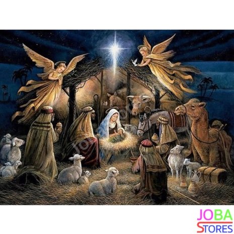 Diamond Painting Kerst Stal 40x50cm