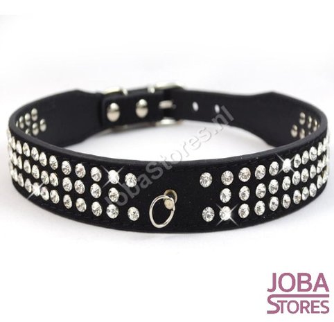 OP=OP Honden Halsband Bling Zwart L