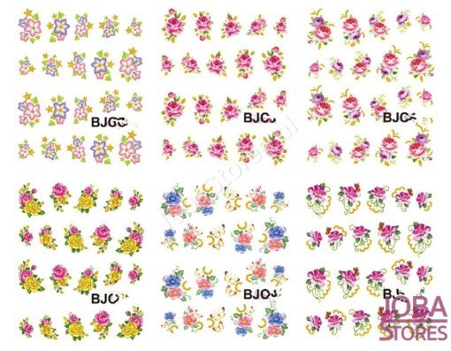 Nagel Sticker Set Glitter & Bloemen (55 vellen)