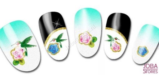 Nagel Sticker Set Glitter & Bloemen (55 vellen)