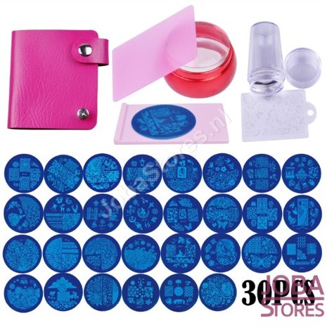 OP=OP Nagellak Stempel Set (30 stempelplaten) inclusief opbergmap