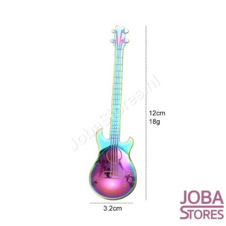 OP=OP Theelepel Gitaar Multicolor (6 stuks) RVS