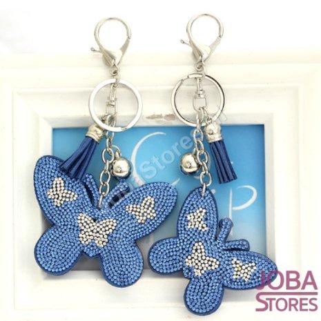 OP=OP Bling Sleutelhanger Vlinder Blauw Groot