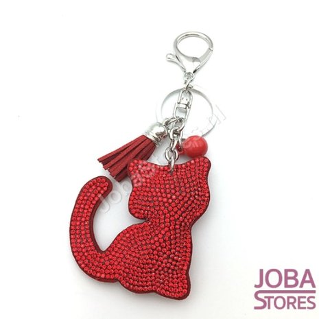 OP=OP Bling Sleutelhanger Kat Rood