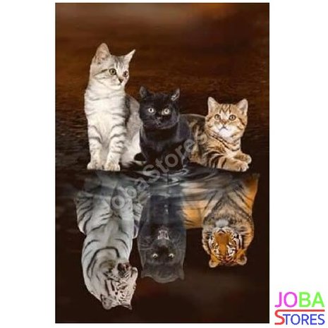 OP=OP Diamond Painting Kittens-Big Cats 50x60cm