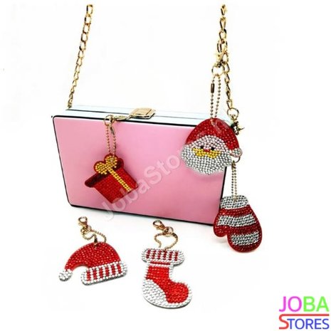 OP=OP Diamond Painting Sleutelhanger Set Kerst 01 (5 stuks)