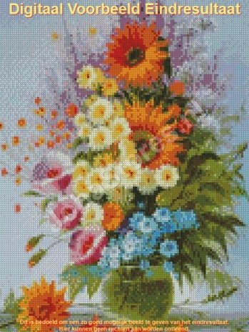 Diamond Painting Vaas Bloemen 30x40cm