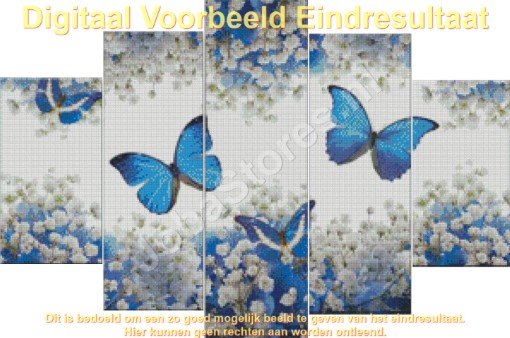 Diamond Painting Blauwe Vlinders 75x40cm