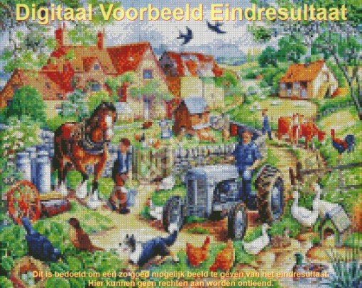 Diamond Painting Boerderij 50x40cm