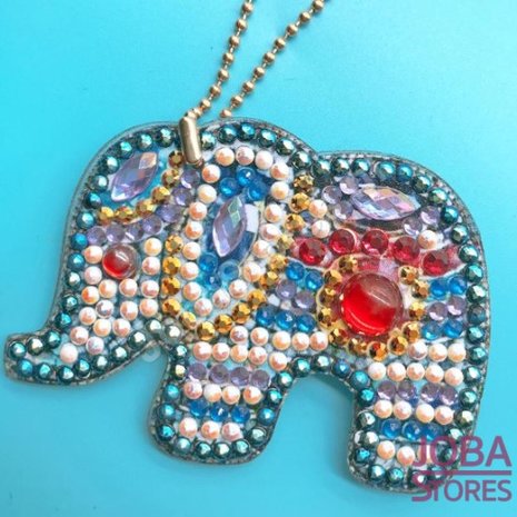 OP=OP Diamond Painting Sleutelhanger Set Olifanten (5 stuks)