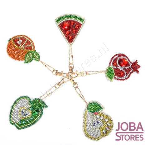 OP=OP Diamond Painting Sleutelhanger Set Fruit 02 (5 stuks)