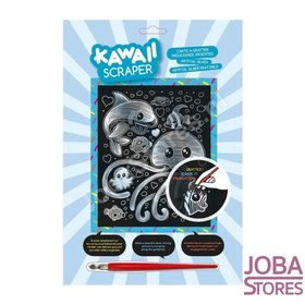 OP=OP Kras Tekening Junior - Sequin Art - Zeedieren - Zilver