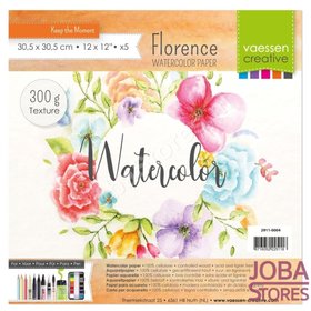 OP=OP Aquarelpapier - Florence - ivoor texture - 300g 30,5x30,5 (5 stuks)