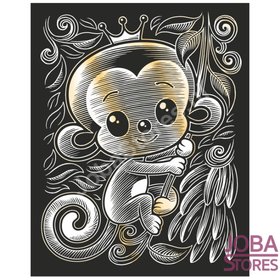 OP=OP Kras Tekening Junior - Sequin Art - Aapje - Goud