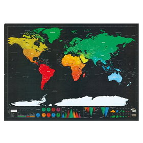 OP=OP Kras Tekening - Wereldkaart 01 30x40cm