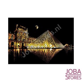 OP=OP Kras Tekening Groot - Colorful City - Louvre (41x29cm)