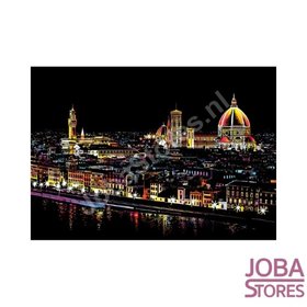 OP=OP Kras Tekening Groot - Colorful City - Florence (41x29cm)