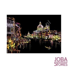 OP=OP Kras Tekening Groot - Colorful City - Romantic Venice (41x29cm)